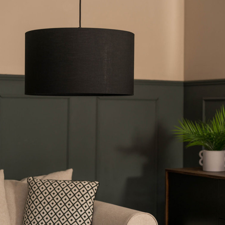 27.5cm H x 46.5cm W Cotton Drum Pendant Shade ( Screw On )