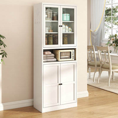 Armoire de cuisine en métal, grand rangement avec tablettes réglables