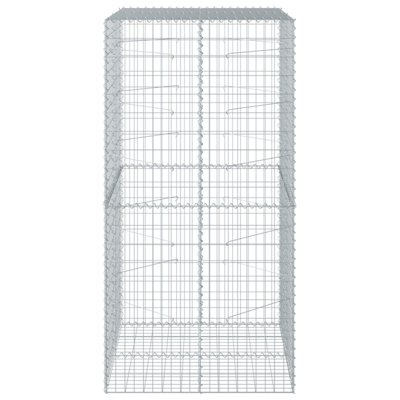 Clôture de bordure en métal argenté, 3 pi X l 7 pi X P 3 pi D