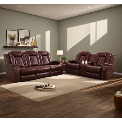 Broadstairs 2 - Piece Breathing Faux Leather Power Recliner Living Room Set by Latitude Run