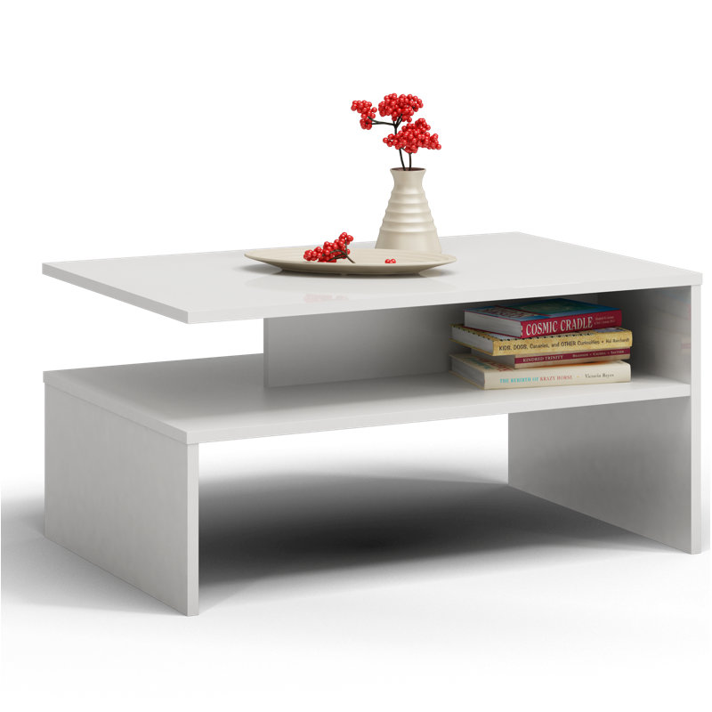 Harmon Sled Coffee Table with Storage, White