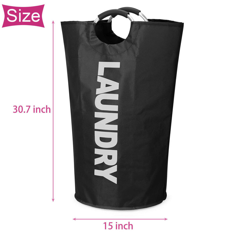 Panier à linge pliable 90L, Noir