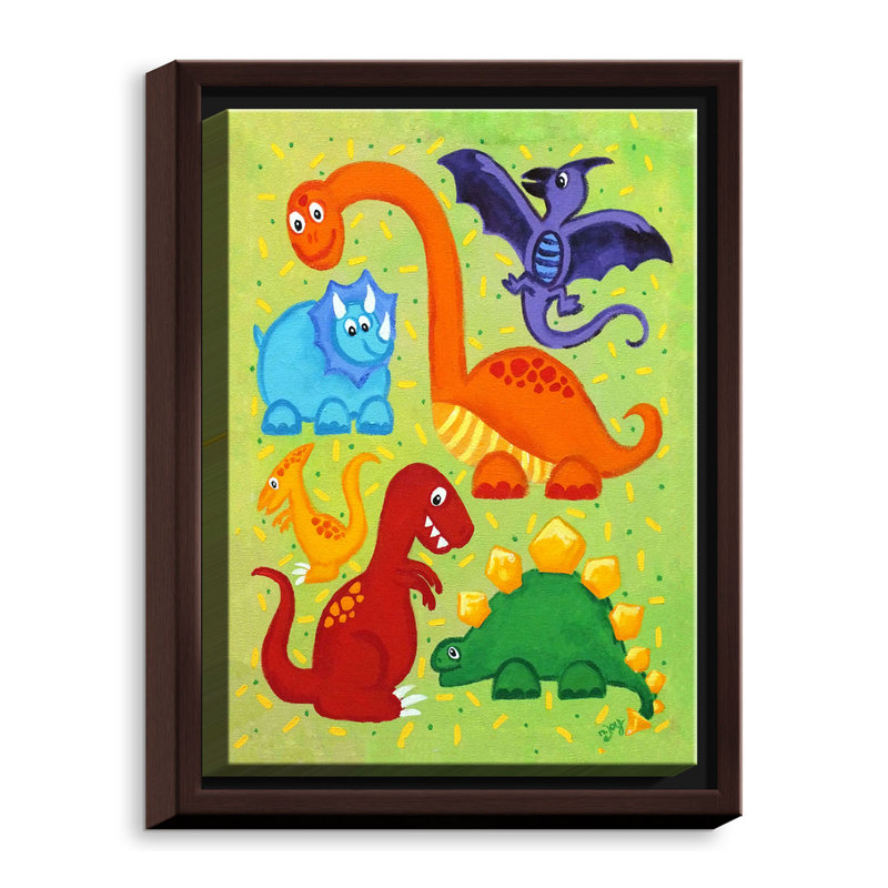 " Dinosaur Jumble " by NJoy Art, 36" H x 24" W x 1.5" D, Wrapped Canvas