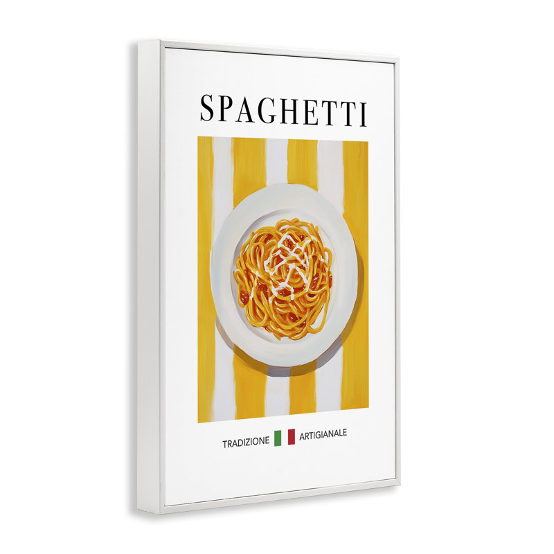 Giclée de pâtes spaghetti traditionnelles, design par Andreas Magnusson, H 30 po x l 20 po