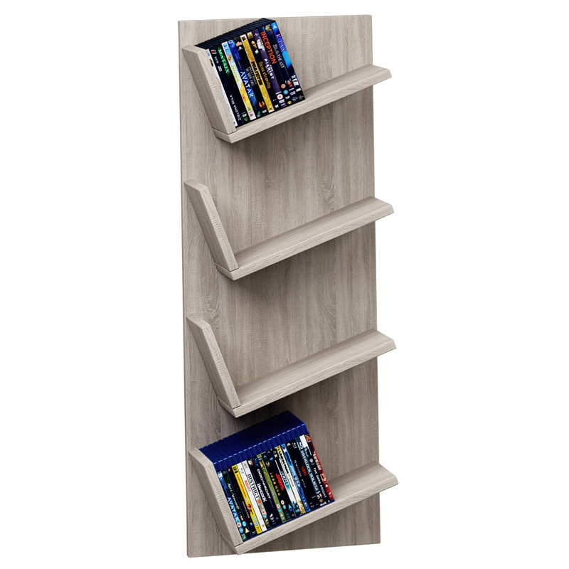 H Media Shelves, 180cm H x 33cm W x 16cm D, Beige
