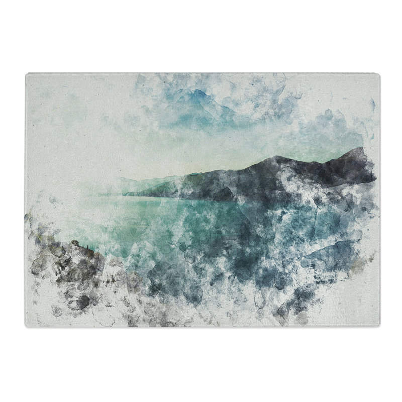 Sunlight over a Lake Watercolour Chopping Board, 20cm W x 28.5cm L