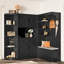 Armoire de vestibule noire pour la chambre à coucher et la cuisine, arbre de rangement 2 en 1, salon à tablettes grande capacité, 5 armoires suspendues à 4 crochets, conception à coins arrondis