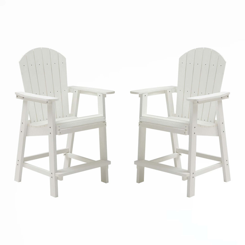Cesia Outdoor Adirondack Set, White