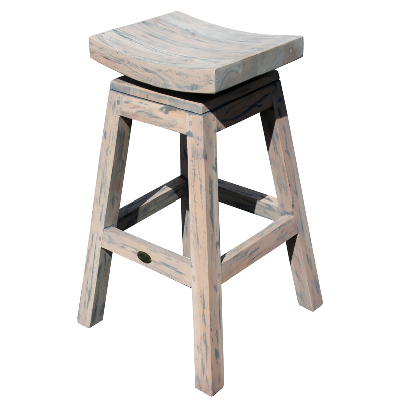 Tabouret de bar pivotant & Wilmoth, Gris délavé, Tabouret de bar (siège d'une hauteur de 29 po)