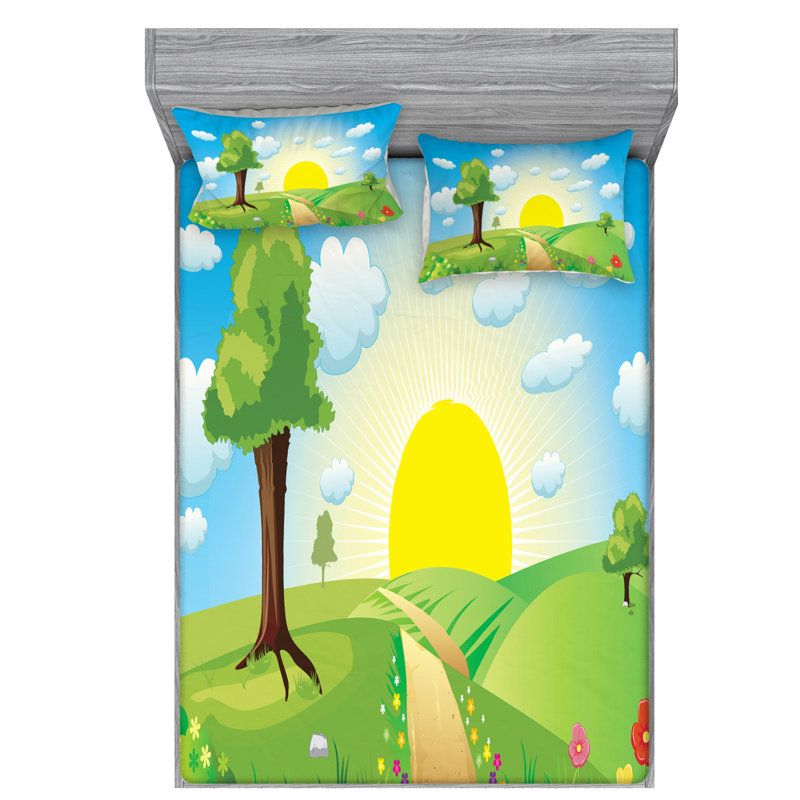 Microfiber Sheet Set, Queen Sheet Set with Fitted Sheet