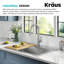 KRAUS Évier de cuisine encastré / encastré à simple cuve en acier inoxydable de calibre 18 encastré / encastrable 33 po Standart PRO KRAUS