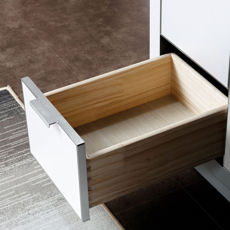 Ensemble de meuble-lavabo simple 49 po Venice, Blanc, Nickel brossé