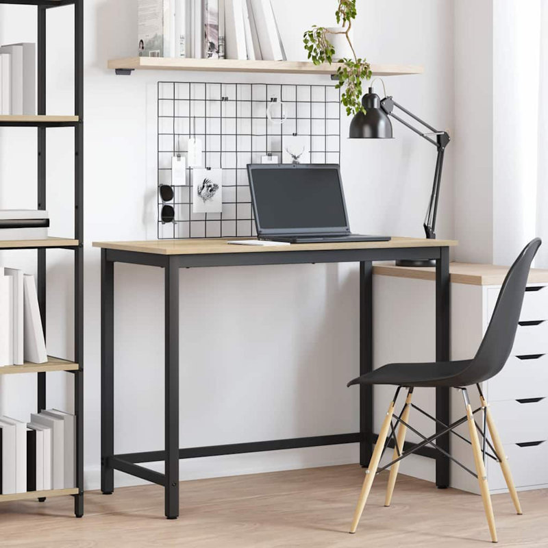 Metal Base Writing Desk, Sonoma Oak