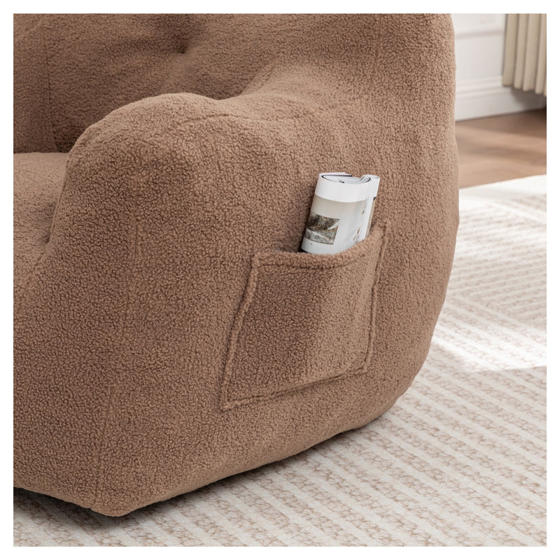 Fauteuil à billes en tissu avec coussins Teddy