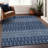 Premium Machine Washable Prisco Navy Rug-1331515162