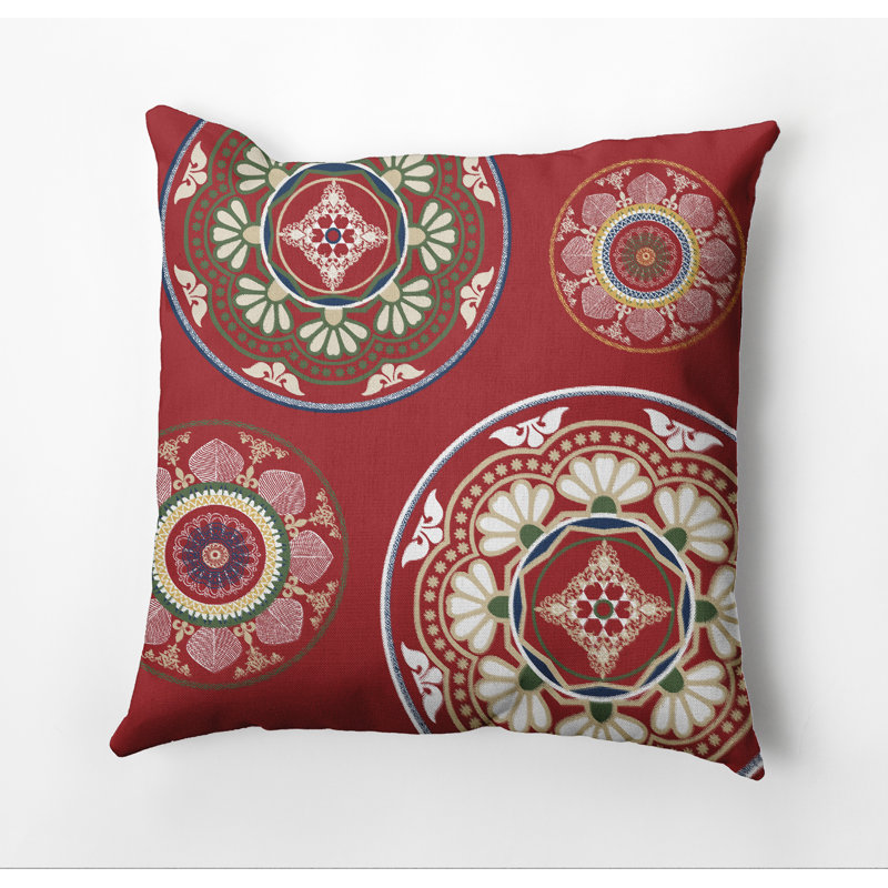 HH Revival Square Outdoor Pillow, 16" x 16" , Red