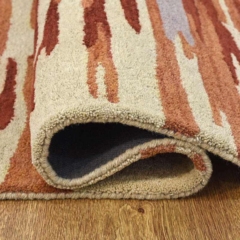 Tapis écologiques en laine touffetée à la main Osawatomie, Rectangle 4 pi x 6 pi
