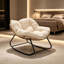 Fauteuil à bascule surdimensionné avec coussin moelleux pour une détente intérieure et extérieure