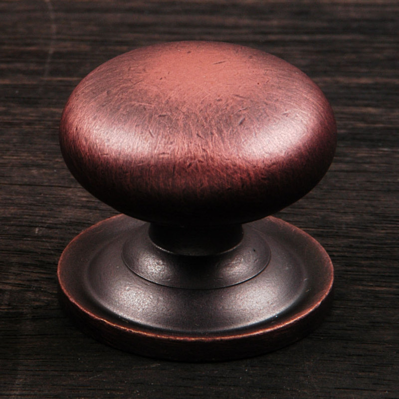 Poignée champignon unie avec plaque arrière attachée CK Series, Grand, Distressed Copper
