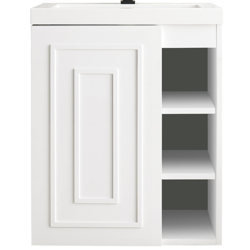 Meuble-lavabo simple l 24 po d'Alicante, Blanc lustré
