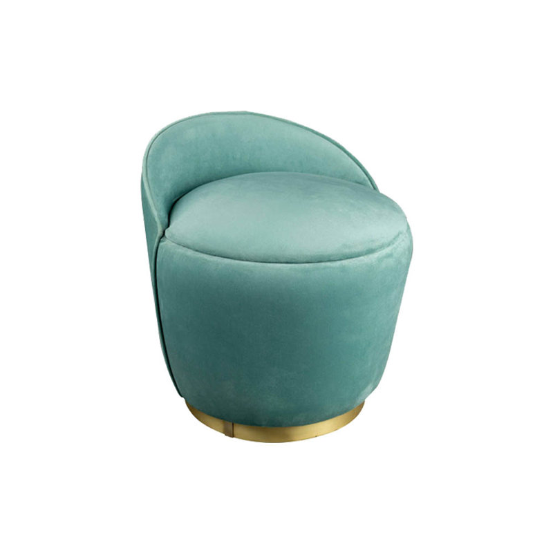 Analaya Velvet Round Solid Colour Pouffe Ottoman