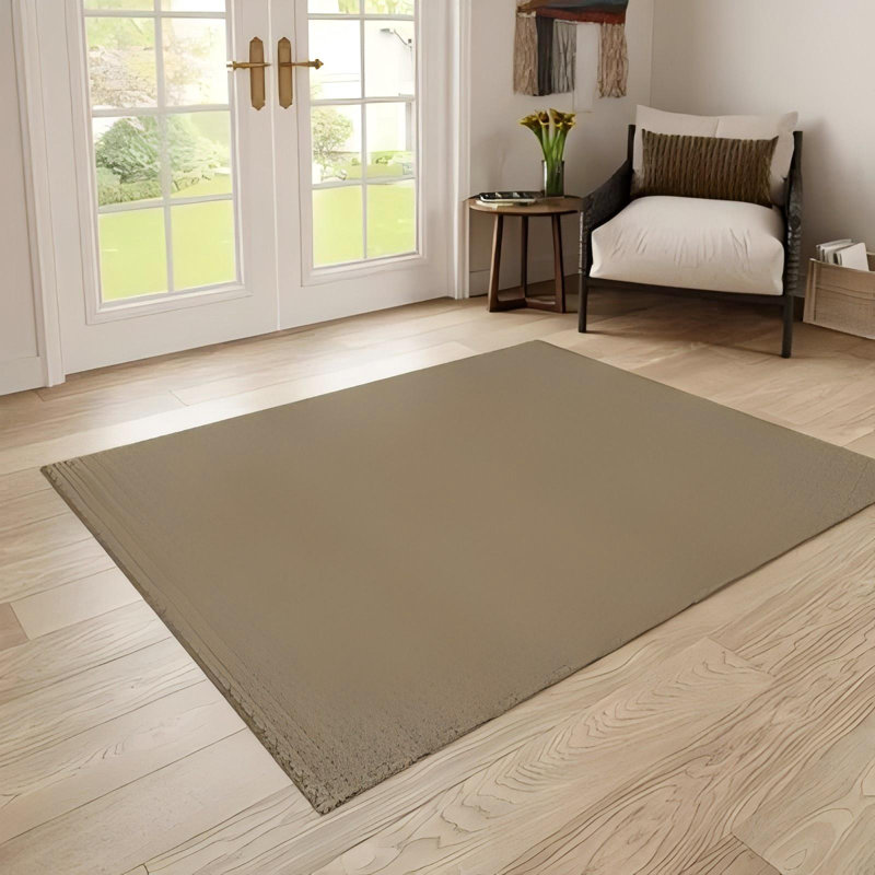Cotton Woven Anti-Slip Washable Area Rug - Cozy Durable Design for Living Room, Bedroom, or Kitchen Decor, Brown