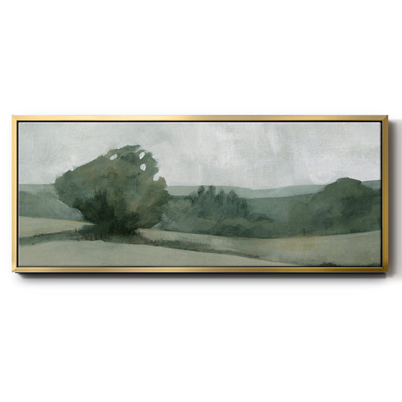 «Soft Green Landscape I», toile encadrée, H 8 po x l 20 po