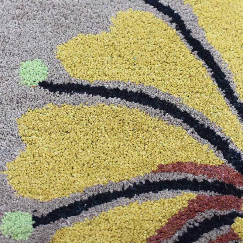Styles Hand Tufted Wool Eco-Friendly Area Rugs - Runner, Camel Color, Floral Modern Design, High Pile Thick Handmade Anti Skid Area Rugs for Living Room, Bed Room