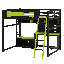 Lit mezzanine en bois avec bureau-260935927
