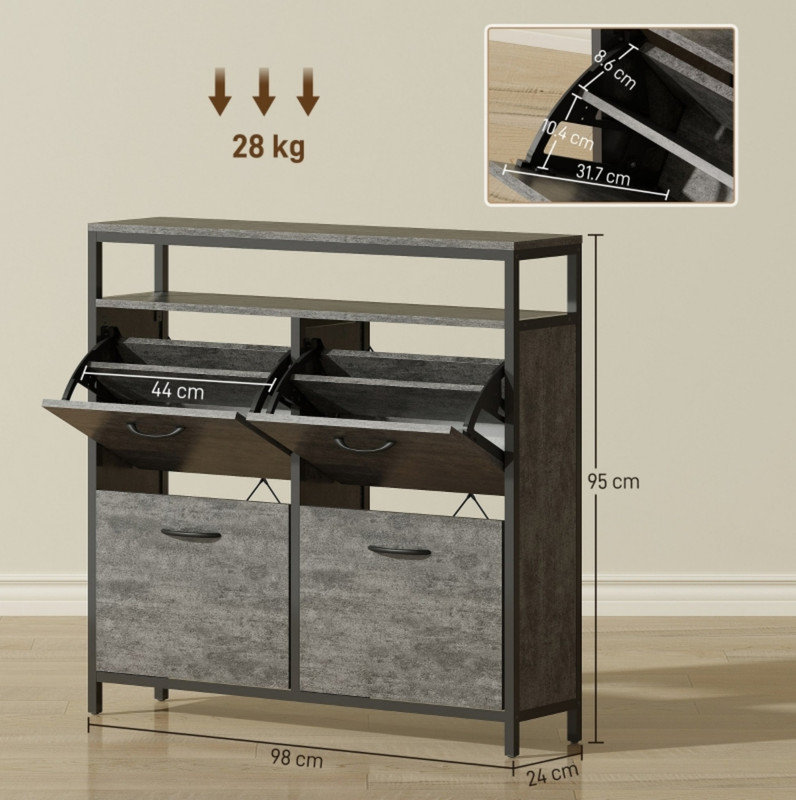 20 Pair Flip Down Shoe Storage