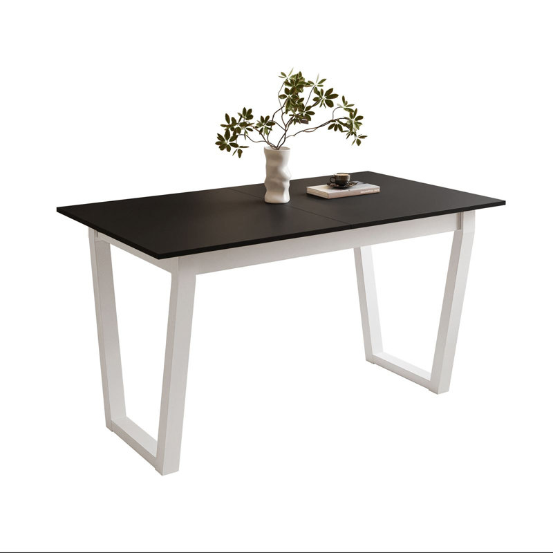 Extendable table ARTON II  140 cm,  "V" legs, Black, White