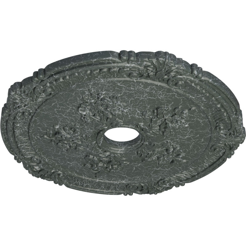Médaillon Endurathane Attica avec plafond rose, DO 26 po x P 3 3/4 po x P 1 1/2 po, Craquelure vert athénien