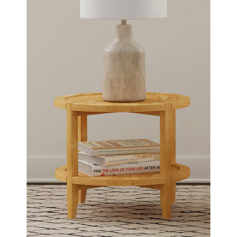Isbell Round Solid Wood Side End Table