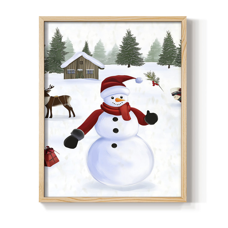 «Christmas Holiday Art» CECXCV, reproduction d'art encadrée - bois massif, Naturel, H 11 po x l 9 po