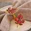 Ensemble de 4 anneaux de serviette élégants en feuille d'érable rouge et or - Décoration de table de fête et décoration de Noël élégante