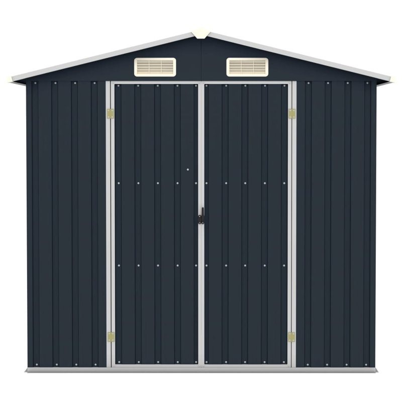 vidaXL Garden Shed 205 x 129 x 183 cm Galvanised Steel, Anthracite