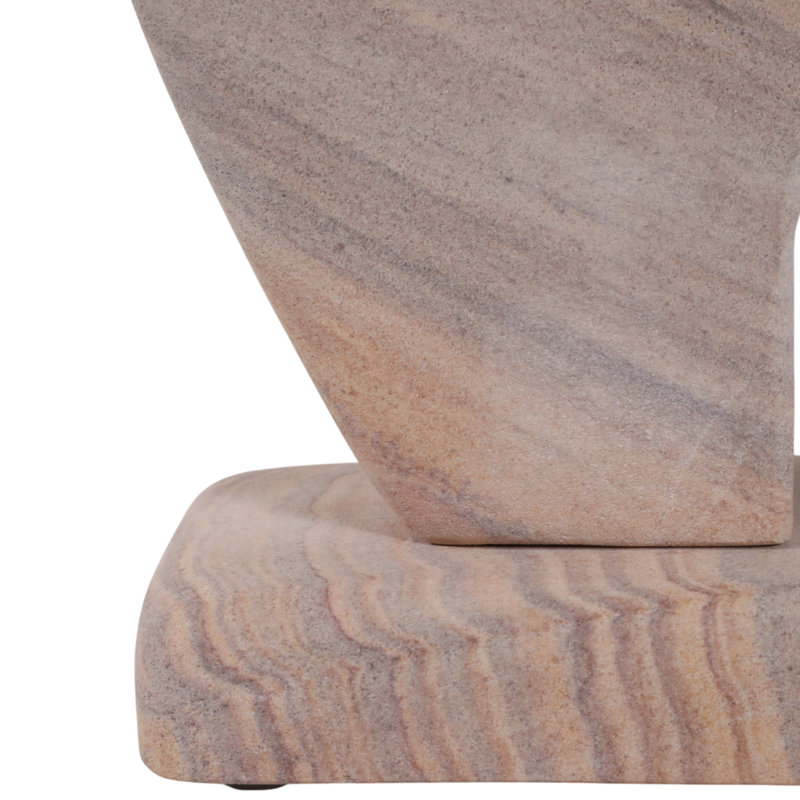 Sculpture statuaire minimaliste avec finition grès - Objets décoratifs pour la table - Décoration et décorations de salon - 8 po, brun clair