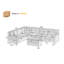 Canapé modulaire en velours côtelé 125,2 po avec repose-pieds-518180092