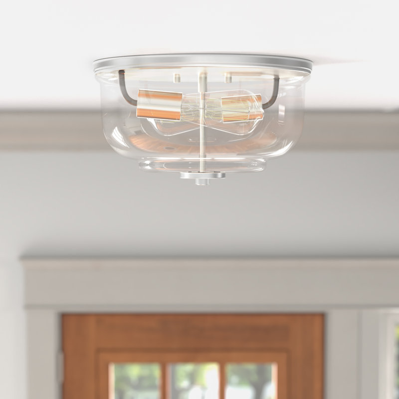 Plafonnier encastré 2 lumières Daimar, Nickel brossé