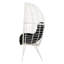 Chaise de patio noire et blanche avec coussin amovible