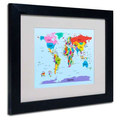 « children world map map », impression sur toile encadrée