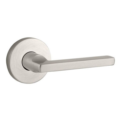 Square Passage Door Lever with Contemporary Round Rose