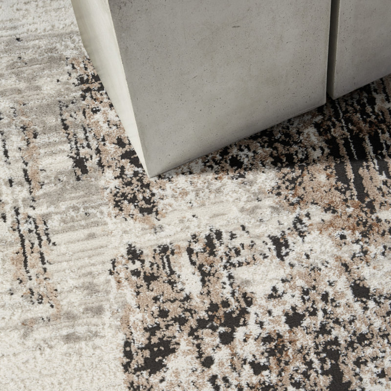 Calvin Klein Captivating Cream Beige Modern Indoor Rug, Rectangle 5'3" x 7'3"