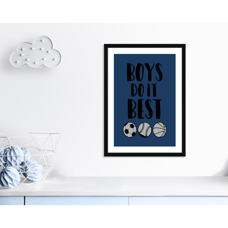 «Boy Do It», art encadré, H 36,5 po x l 26,5 po x P 0,6 po, Cadre noir
