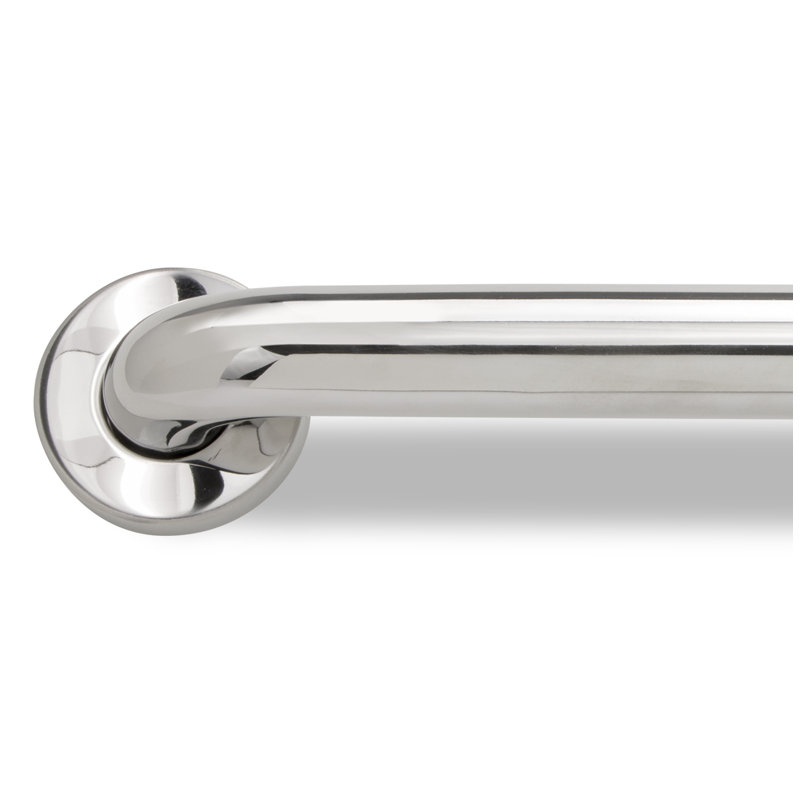 Straight Polished Stainless Steel Grab Bar, 1.5" H x 12" W