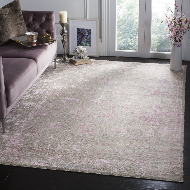 Tapis floral en laine noué à la main Centennial, Rectangle 6 pi x 9 pi