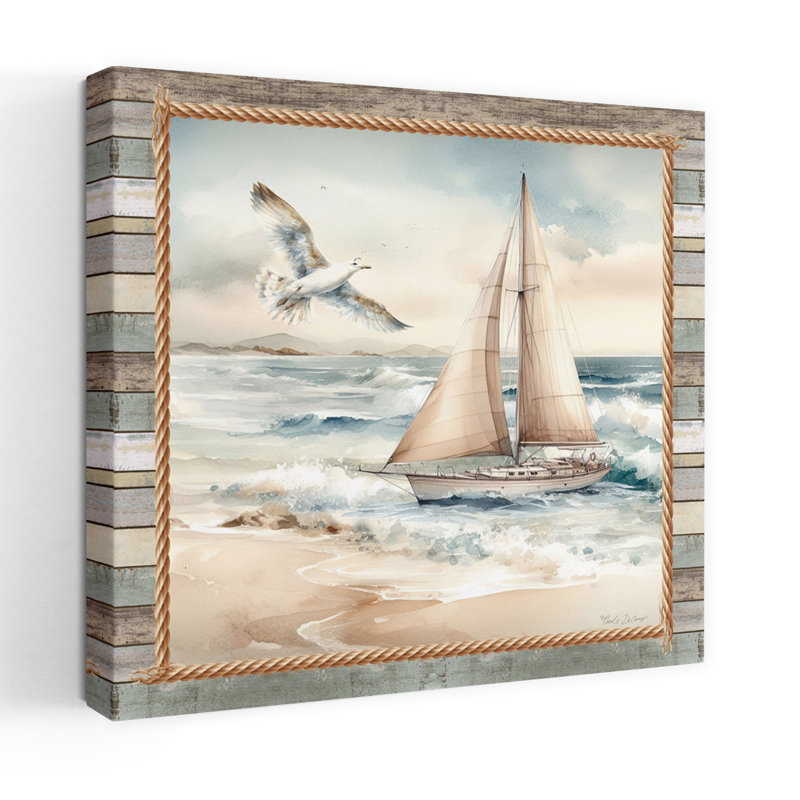 Cape Cod, voilier I, océan côtier, art, H 18 po x l 18 po