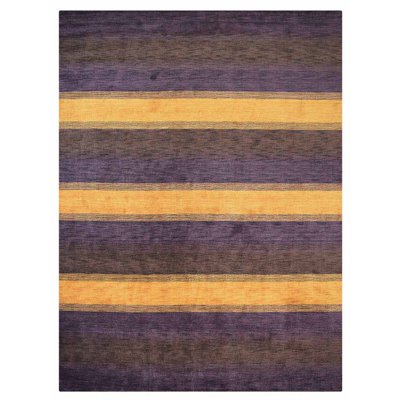 Tapis écologiques en laine noué à la main de style industriel de Manns, Rectangulaire 8 pi x 10 pi