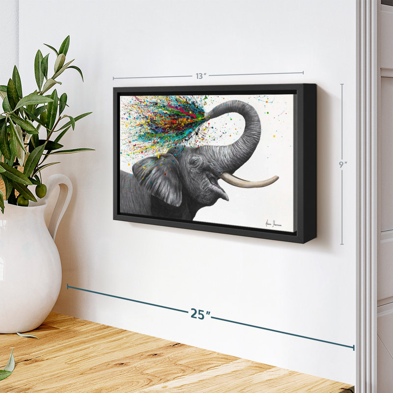 " Elephant Elation Canvas Print ", 9" H x 13" W
