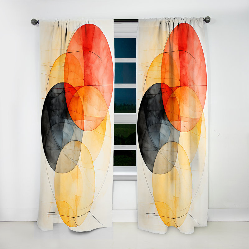 Longe - Abstract Curtain - Room Darkening Geometric Curtain - 1 Panels, 52" W x 120" L
